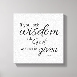 James 1:5 Canvas Text Art God's Wisdom Print