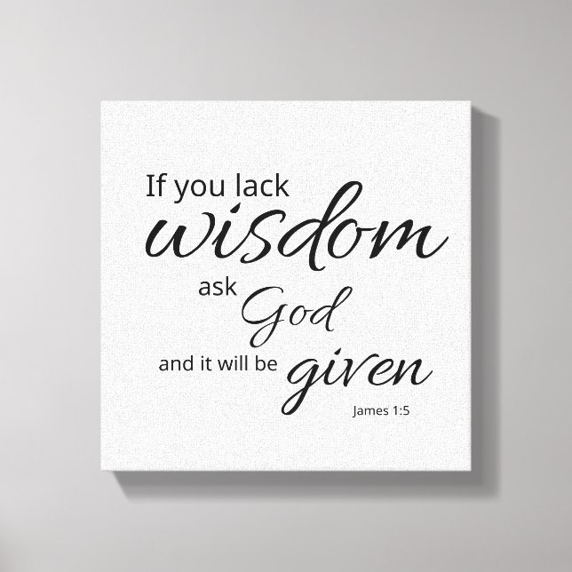 James 1:5 Canvas Text Art | God's Wisdom Print (Front)