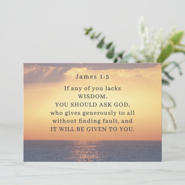 James 1:5 If any of you lacks Wisdom Bible Card (Standing Front)