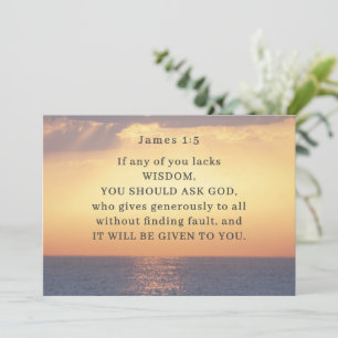 James 1:5 If any of you lacks Wisdom Bible Card