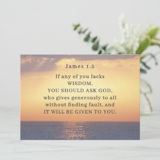 James 1:5 If any of you lacks Wisdom Bible Card