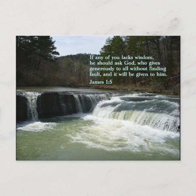 James 1:5  Waterfall Postcard (Front)