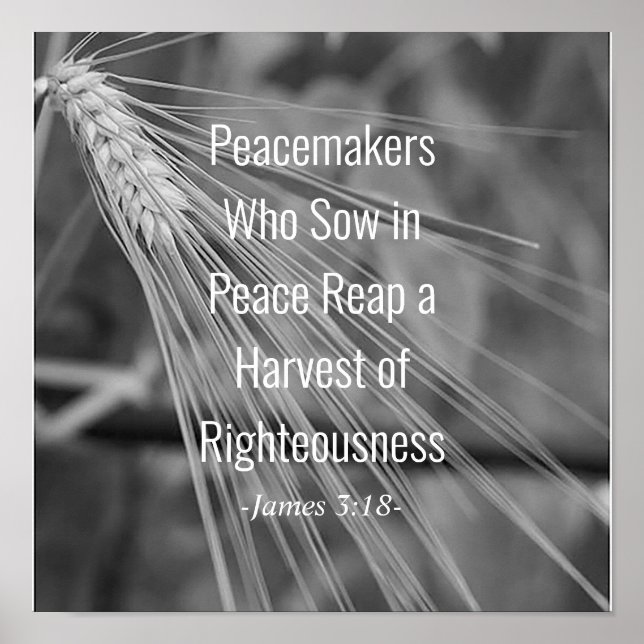 James 3:18 Bible Verse Harvest of Righeousness Poster (Front)