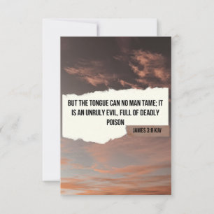 James 3:8 KJV Bible Verse Pic Flat Greeting Card