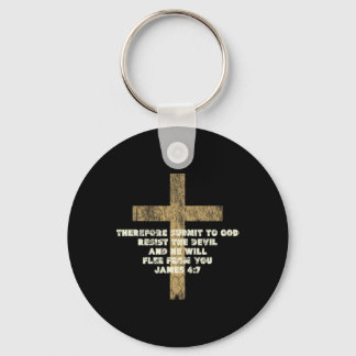 James 47 Submit To God Resist The Devil Bible Vers Keychain