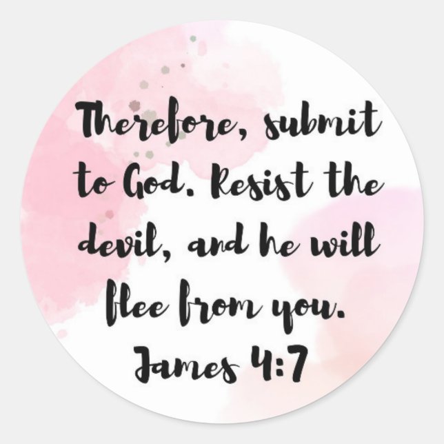 James 4:7 Bible Verse Sticker (Front)