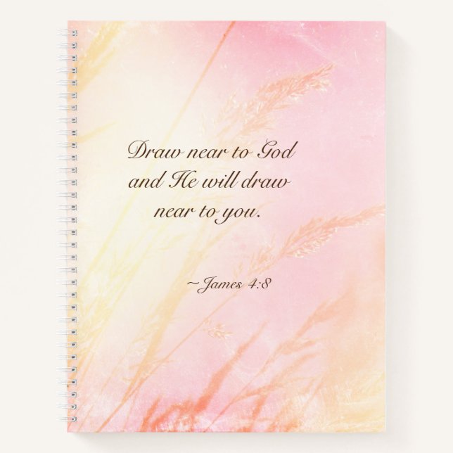 James 4:8 Draw Near to God Bible Verse Notebook (Front)