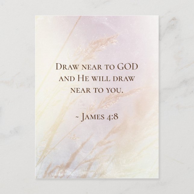 James 4:8 Draw Near to God Bible Verse Postcard (Front)