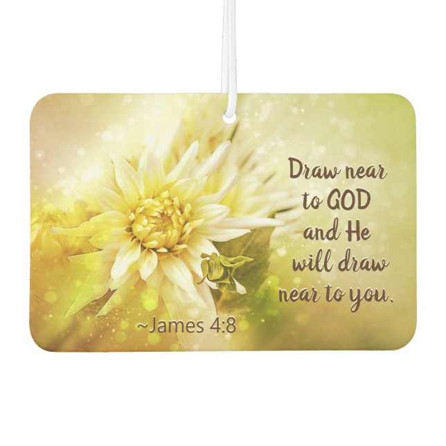 James 4:8 Draw near to God, He will draw near you Air Freshener (Front)