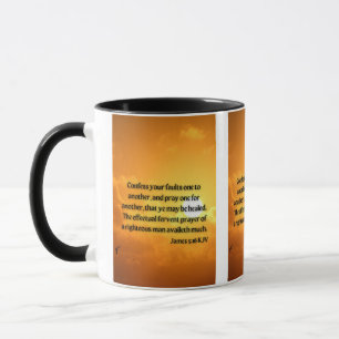 James 5:16 KJV Bible Scripture Pic Two-Tone Mug