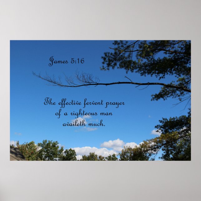 James 5:16 The effective fervant prayer of a Poster (Front)