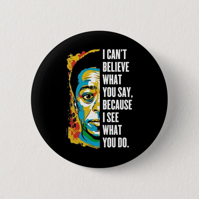 James Baldwin Graffiti Art Juneteenth Black Histor Button (Front)