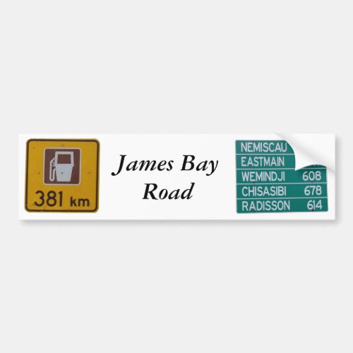 James Bay Road bumper sticker