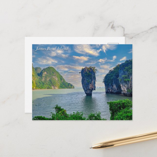 James Bond Island Phang Nga Bay Phuket Thailand Postcard (Front/Back In Situ)