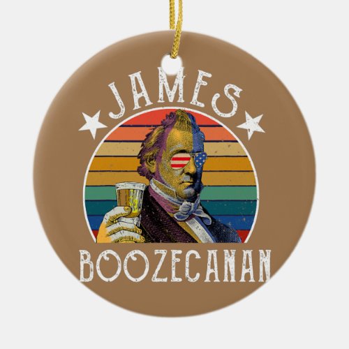 James Boozecanan Drinking Party 4th of July  Ceramic Ornament