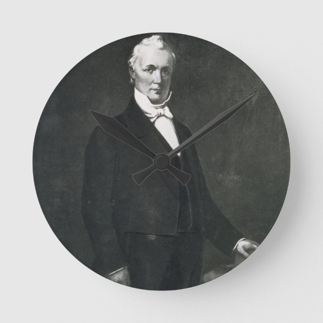 James Buchanan, 15th President of the United State Round Clock (Front)