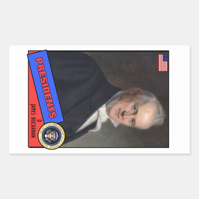 James Buchanan Baseball Card Rectangular Sticker (Front)