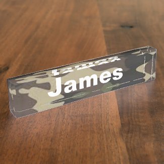 James camo desk name plate