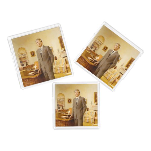 James Carter White House Presidential Portrait  Acrylic Tray