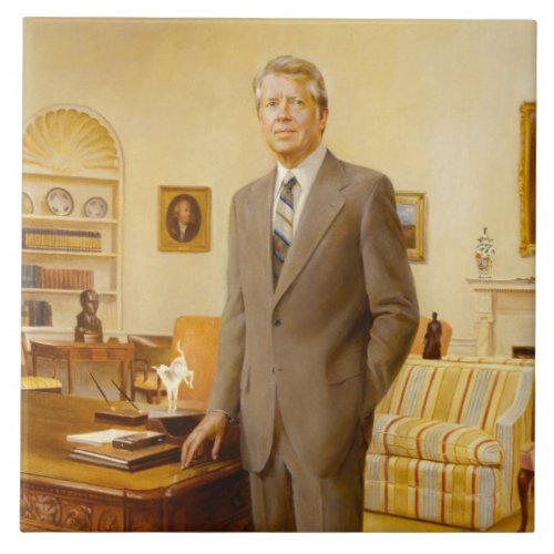 James Carter White House Presidential Portrait  Ceramic Tile