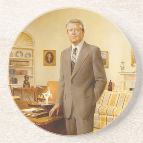 James Carter White House Presidential Portrait  Coaster