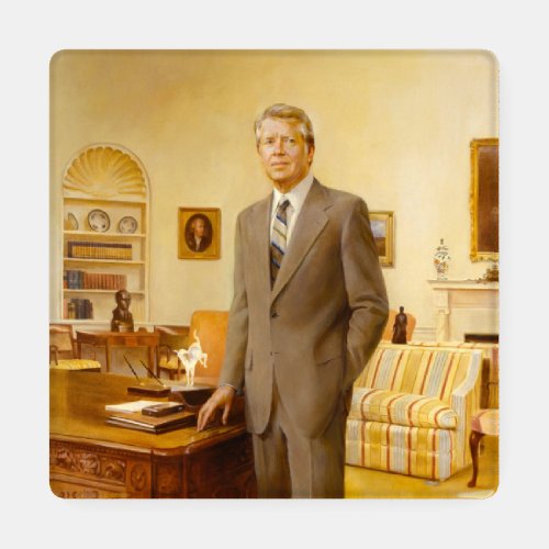 James Carter White House Presidential Portrait  Coaster Set