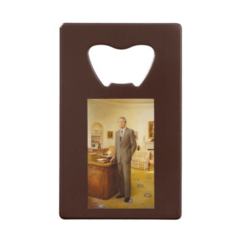 James Carter White House Presidential Portrait  Credit Card Bottle Opener