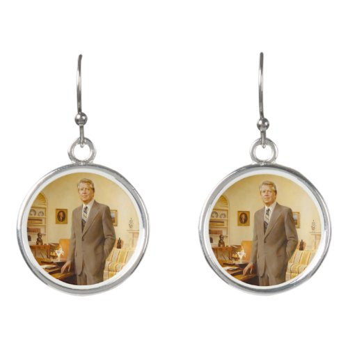 James Carter White House Presidential Portrait Earrings