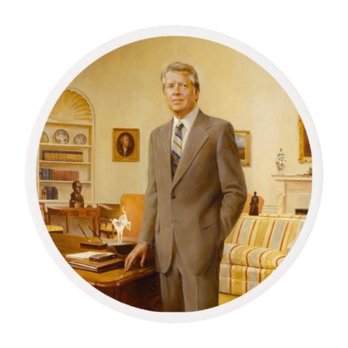 James Carter White House Presidential Portrait Edible Frosting Rounds
