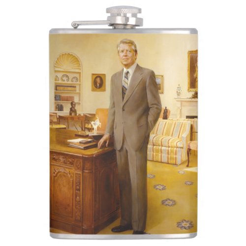 James Carter White House Presidential Portrait  Flask
