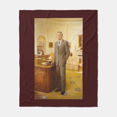 James Carter White House Presidential Portrait  Fleece Blanket