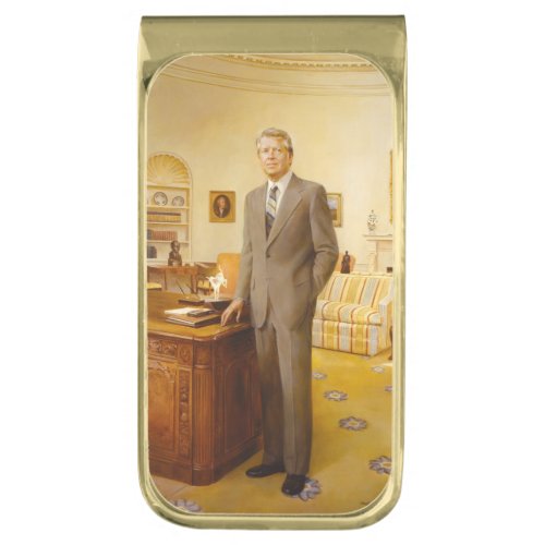 James Carter White House Presidential Portrait  Gold Finish Money Clip