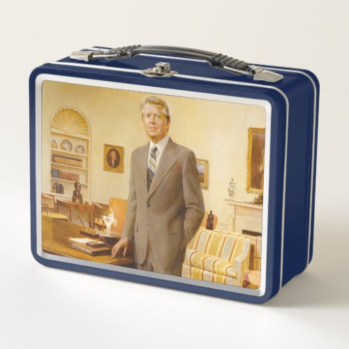 James Carter White House Presidential Portrait Metal Lunch Box