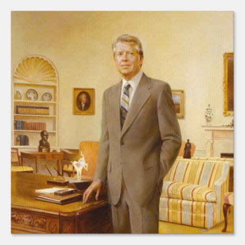 James Carter White House Presidential Portrait  Sign