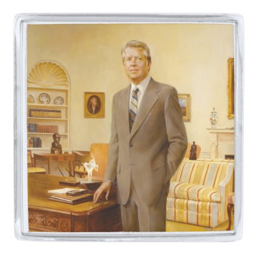 James Carter White House Presidential Portrait  Silver Finish Lapel Pin