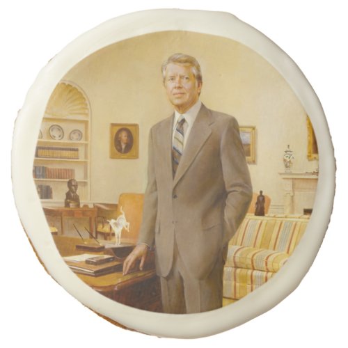 James Carter White House Presidential Portrait Sugar Cookie