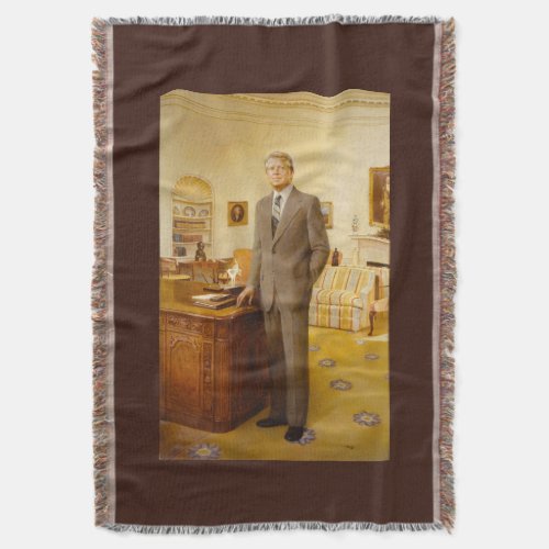 James Carter White House Presidential Portrait  Throw Blanket