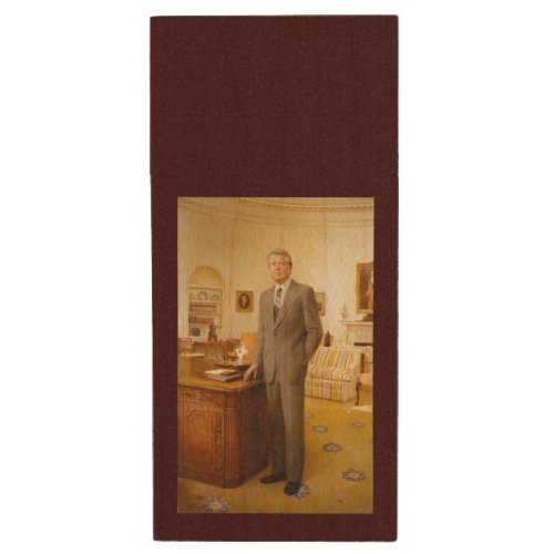James Carter White House Presidential Portrait  Wood Flash Drive