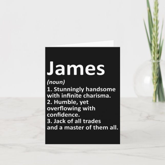 James Definition Personalized Name Funny Birthday  Card (Front)