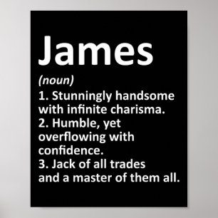 James Definition Personalized Name Funny Birthday  Poster