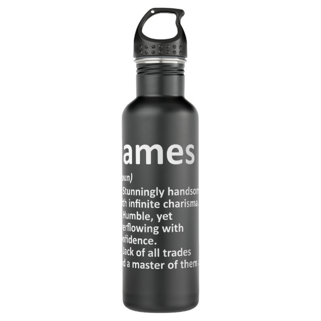 JAMES Definition Personalized Name Funny Birthday  Stainless Steel Water Bottle (Front)