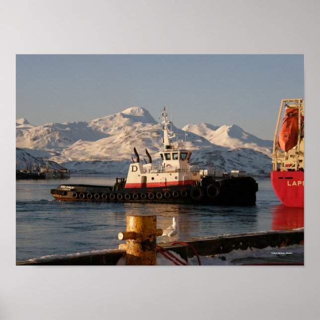 James Dunlap Tugboat in Dutch Harbor, Alaska Poster (Front)