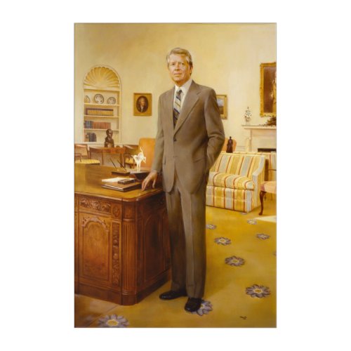 James Earl Carter Painted US President Portrait  Acrylic Print