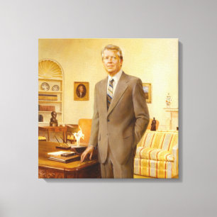 James Earl Carter Painted US President Portrait Canvas Print
