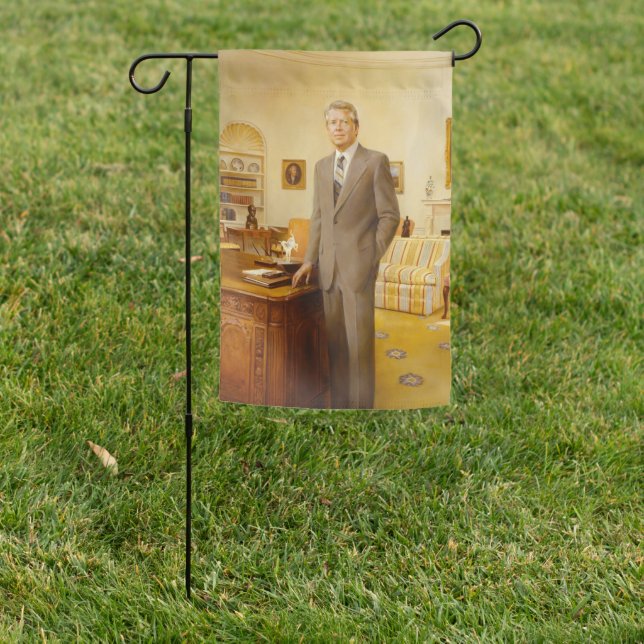 James Earl Carter Painted US President Portrait  Garden Flag (In SItu)
