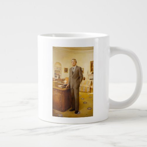 James Earl Carter Painted US President Portrait  Giant Coffee Mug