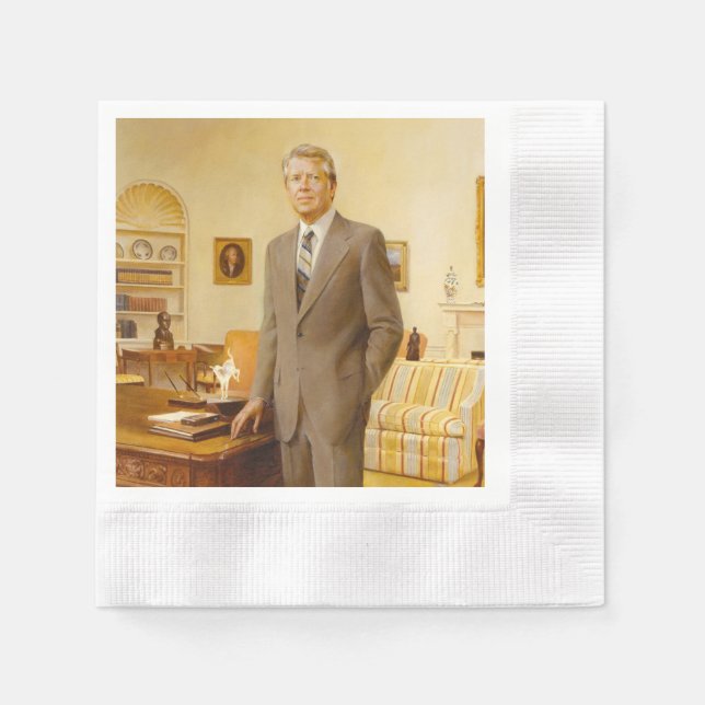 James Earl Carter Painted US President Portrait  Napkins (Front)