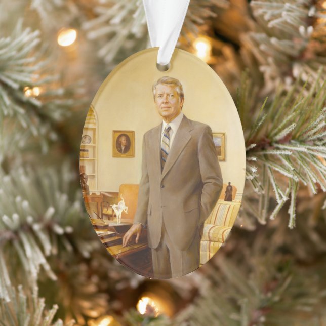 James Earl Carter Painted US President Portrait  Ornament (Tree)