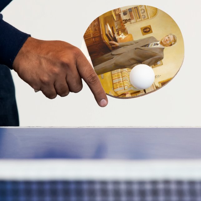 James Earl Carter Painted US President Portrait  Ping Pong Paddle (Insitu)