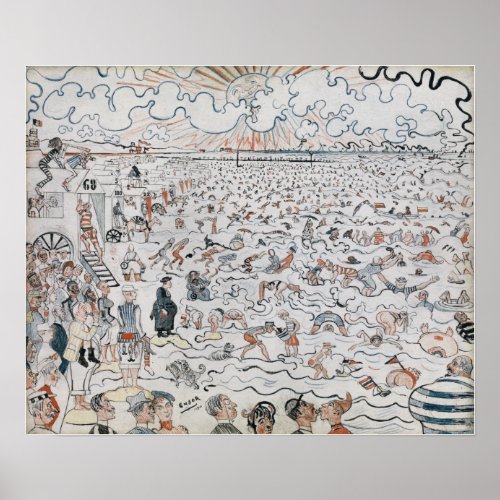 James Ensor The Beach at Oostende Poster